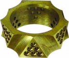 Anneau à surfaces triangulaires, pavé, laiton, trous des pierres 2.4 mm  